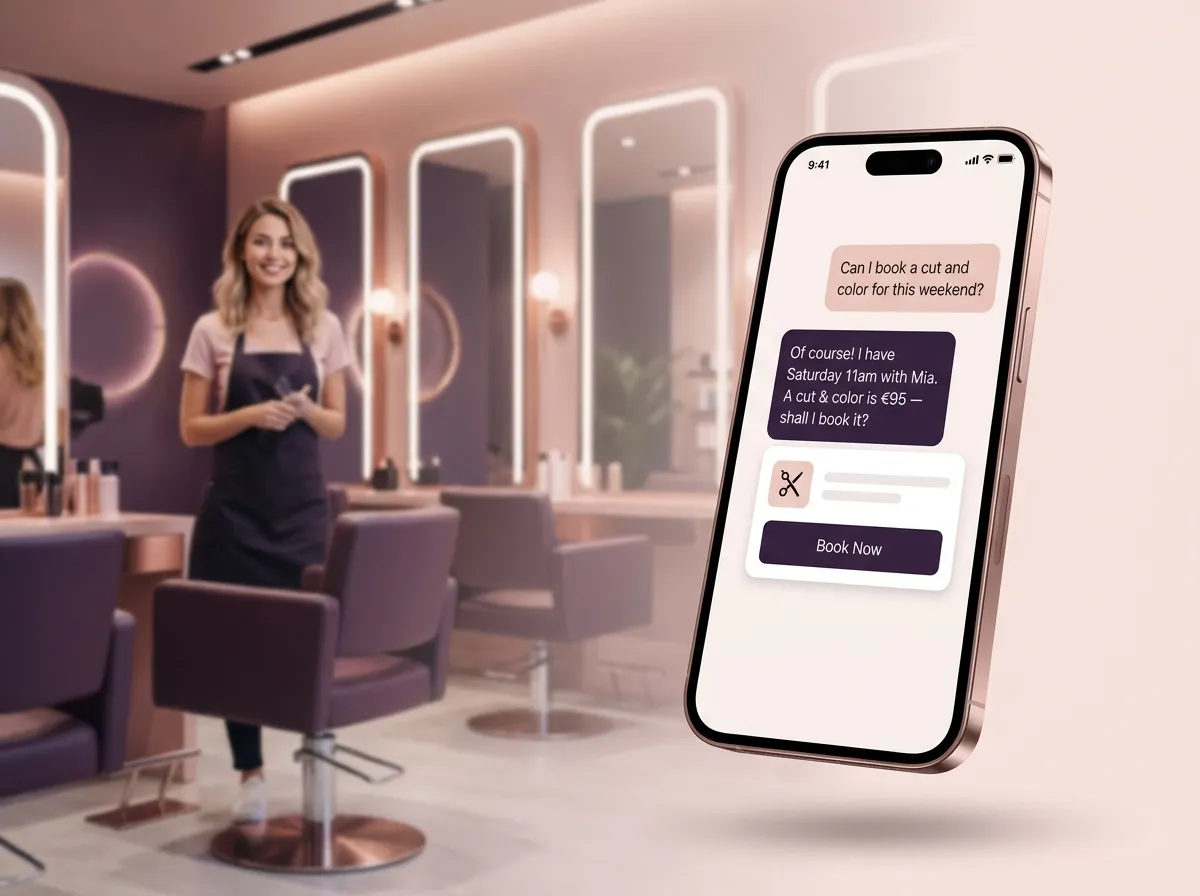 AI receptionist for salons & spas on WhatsApp